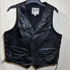 Wilsons Open Road Eagle Embossed Leather Vest sz XL